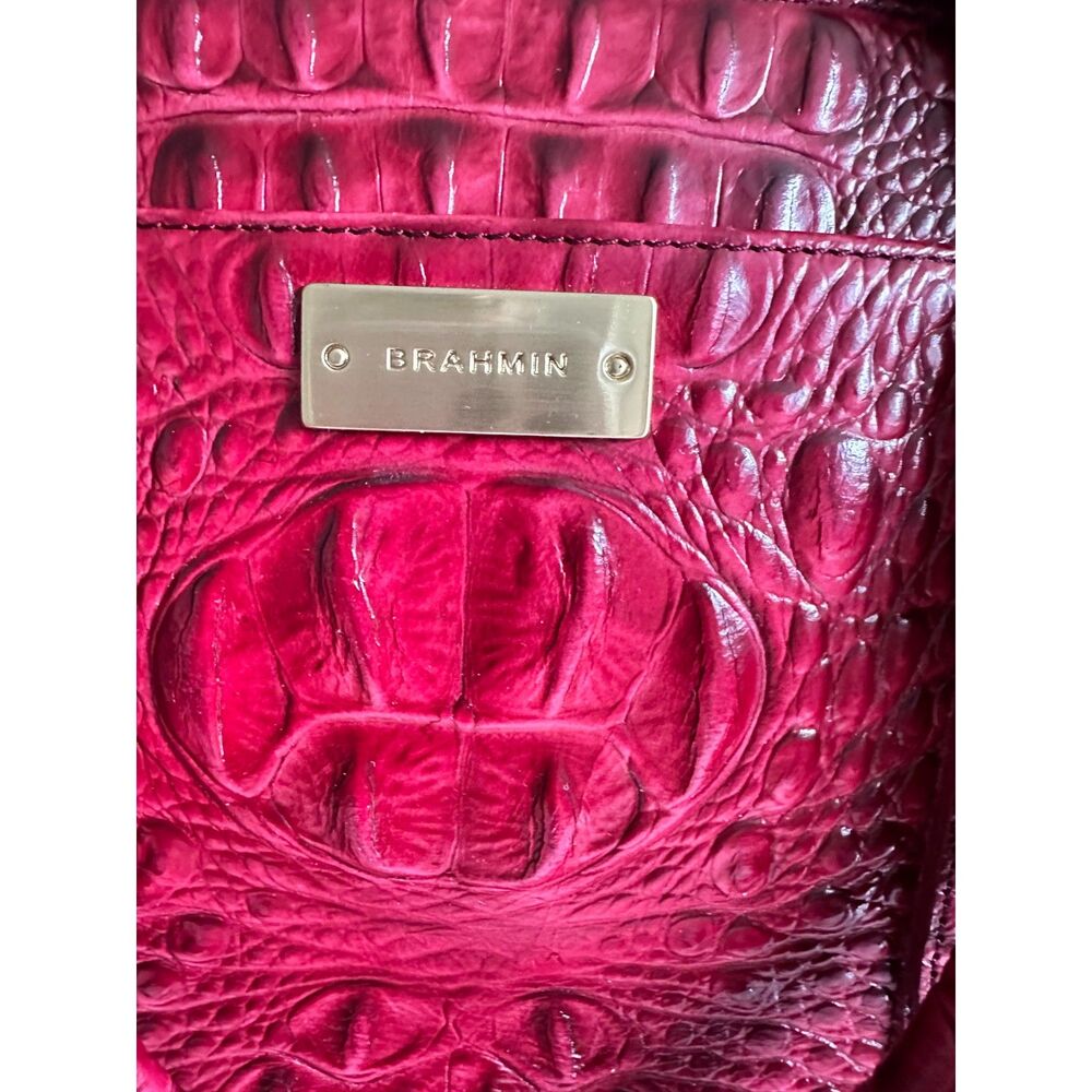 Brahmin Melbourne Tote Embossed Y2K Bratz Luxury Designer Cherry Leather Bag - Picture 7 of 10